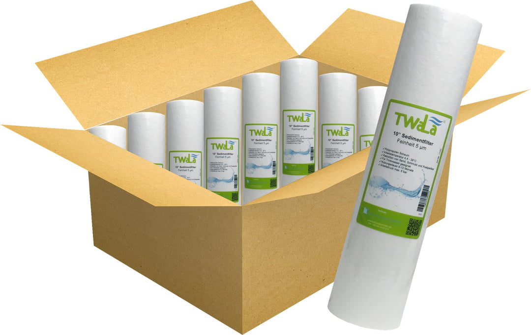 TWaLa 50x Sediment Vorfilter Grobfilter 10 Zoll Wasserfilter 5 µm für Umkehrosmose, Hauswasseranlage