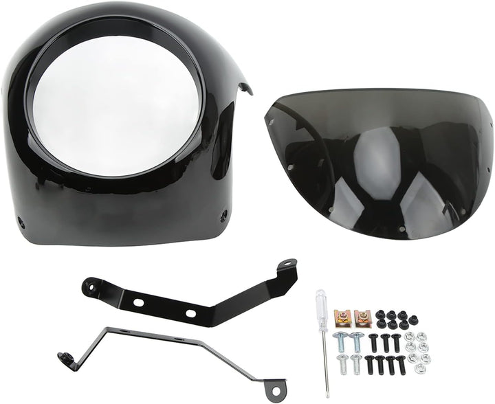 Focket 7 Motorrad-Scheinwerferverkleidung, schützende Windschutzscheibe, universelle Motorrad-Windsc