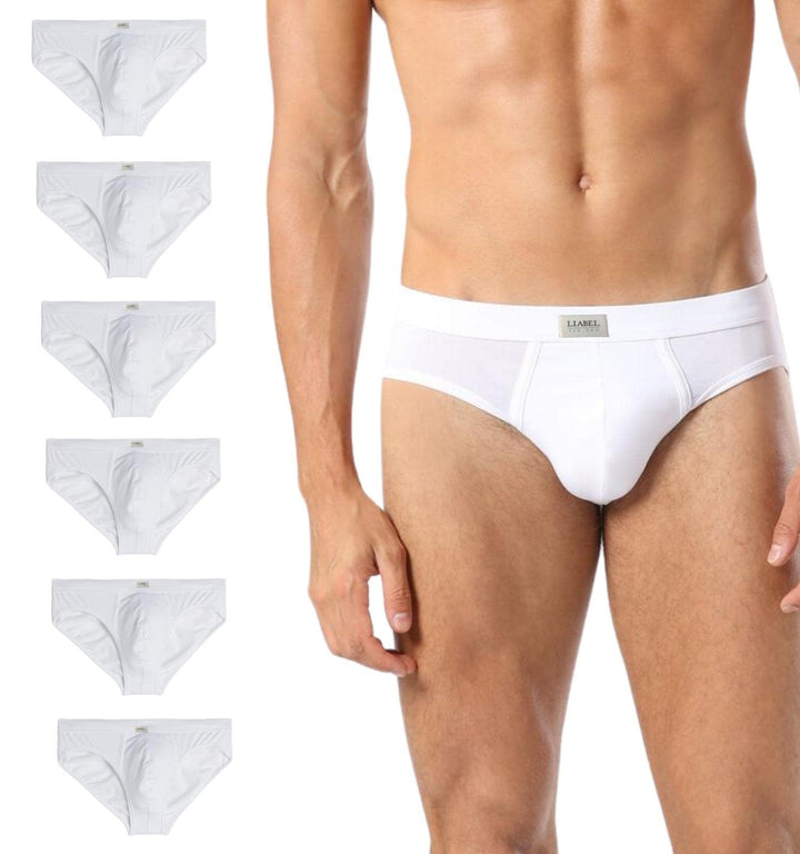 Liabel ® 6 Classic Herren Slip aus Baumwolle Unterwäsche ohne Etiketten, Cotton Stretch Essential L