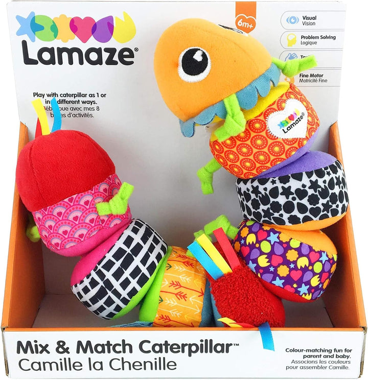 Lamaze Mix & Match Caterpillar Kuscheltier für Baby, Babys Aktivität Sortierspielzeug, für neue Elte