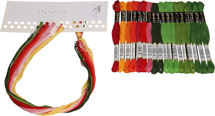 Anchor Stichset Kreuzstich-Set, 100% Baumwolle, Mehrfarbig, 140x240cm Poppy, Daisy and Bluebell, Pop