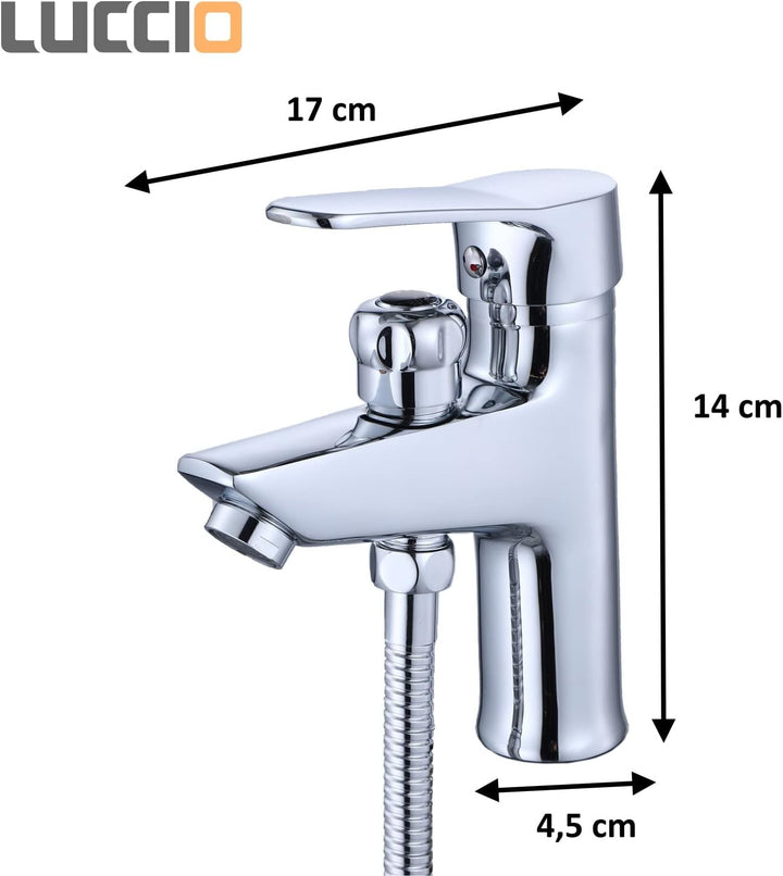 ZXC Waschtischarmatur mit Umsteller für Brause, hochwertige Einhebel Waschbecken Armatur inklusive B