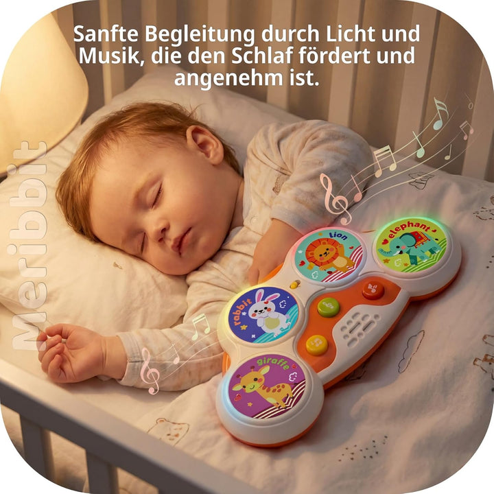 Montessori-Spielzeug Musikspielzeug Trommel ab 2-5 Jahre, Sinnesförderndes Spielzeug mit 3 Musikmodi