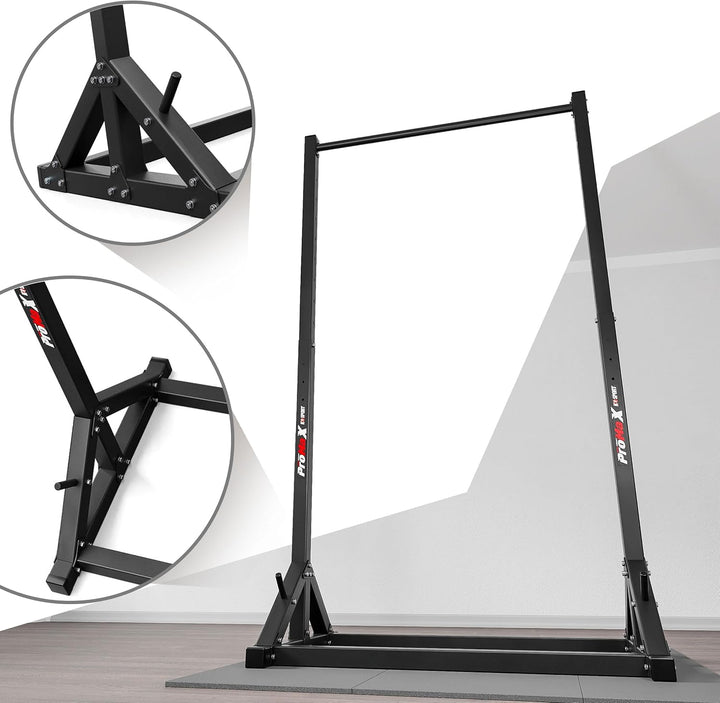 K-Sport: Stationäre Klimmzugstange + Dip Station bis 140kg belastbar, mit Pull-Up Bar & Halterung fü