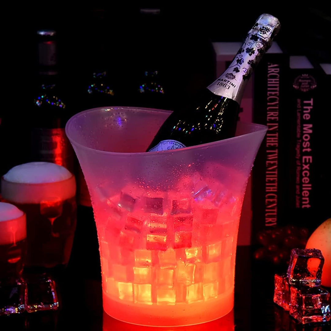 Tiandirenhe Neu Led Eiskübel,sektkühler Led,5L Led Eiseimer,Farbe Kann Eingestellt Werden, Bunter Fa