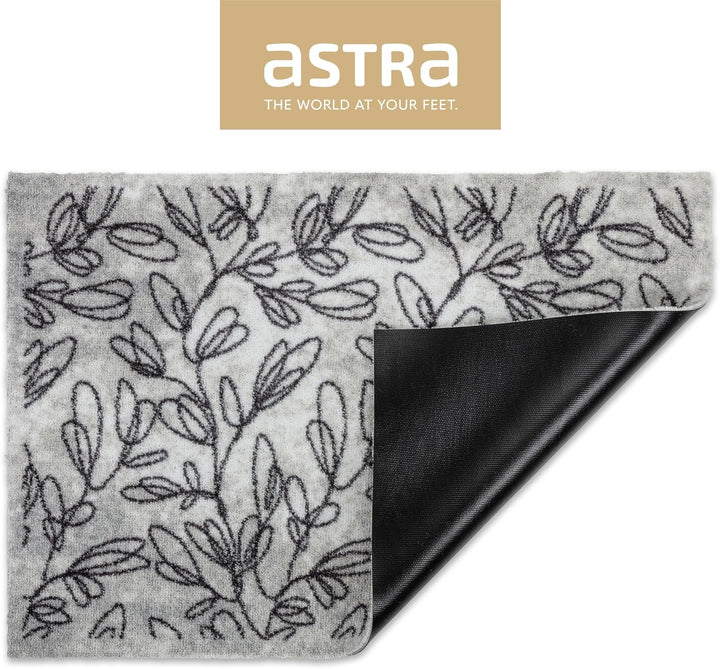 Astra rutschfeste Sauberlaufmatte innen - Zweige hellgrau 50 x 70 cm - Wohnraum Fussmatte Design - E
