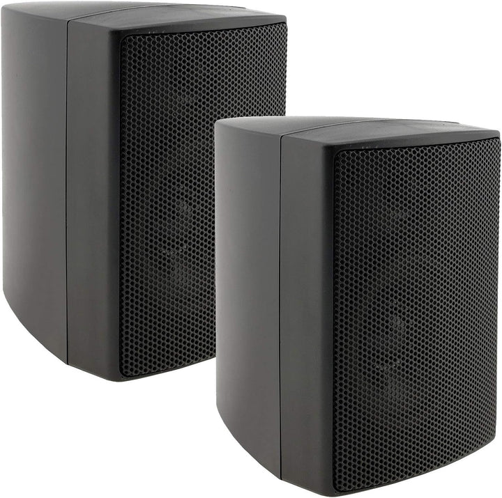 ChiliTec 2-Wege Lautsprecher Schwarz, Paar, Wand-Lautsprecher für HiFi Stereoanlage Heimkino, 40Watt