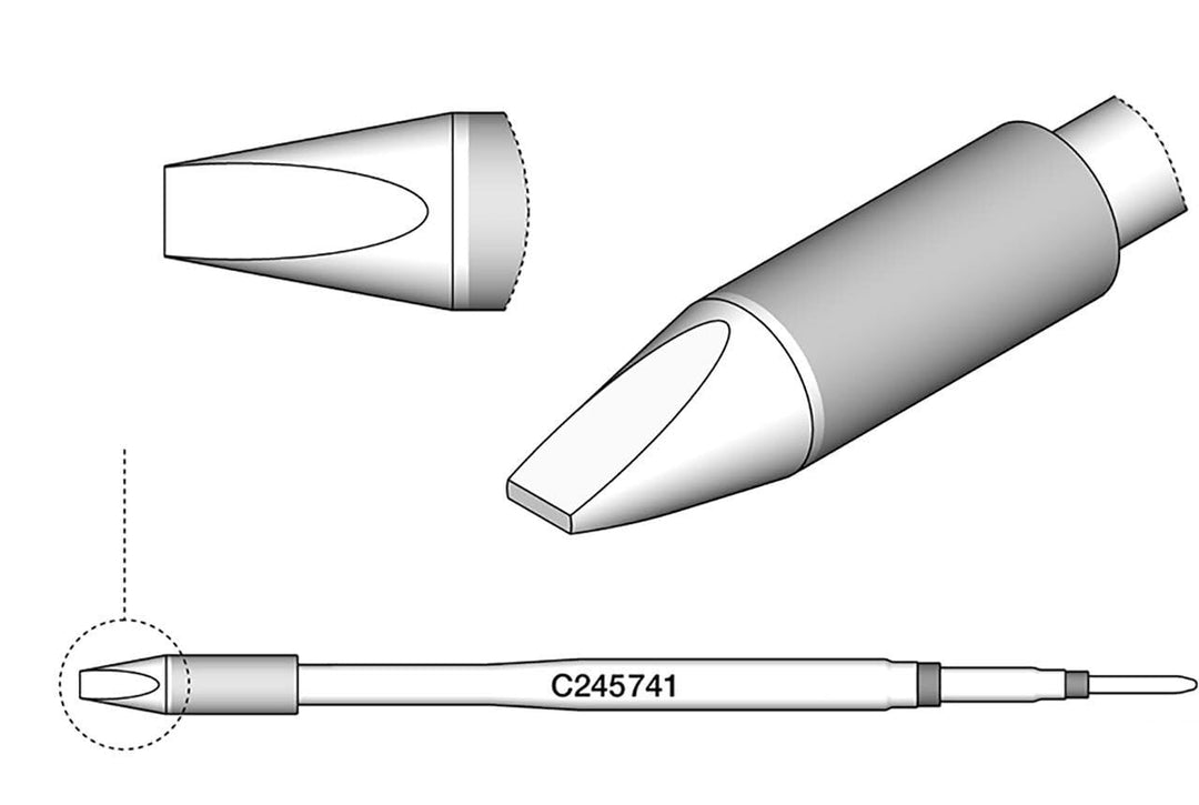 JBC C245741 Spezial-Lötspitze für T245, 2.4 x 0.6 HT Single, Single