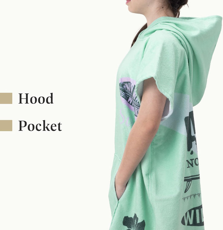 HOMELEVEL Badeponcho für Kinder und Teenager - Poncho Handtuch für Strand Schwimmbad - Surfponcho mi