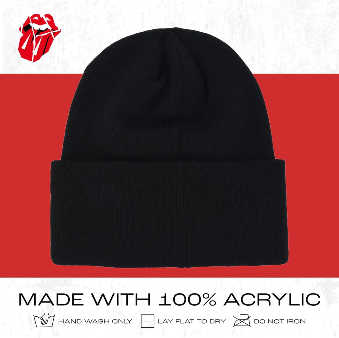 Concept One Unisex-Erwachsene The Rolling Stones Winter Knit Cap mit Rubber Patch Lippen Logo und Ma