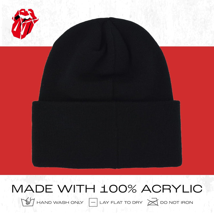 Concept One Unisex-Erwachsene The Rolling Stones Winter Knit Cap mit Rubber Patch Lippen Logo und Ma