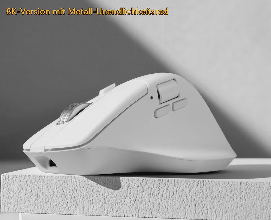 Keychron M6 8K Wireless Bluetooth/2.4 GHz/Kabelgebundene Optische Maus,8000Hz Leichtgewicht 86g Prog