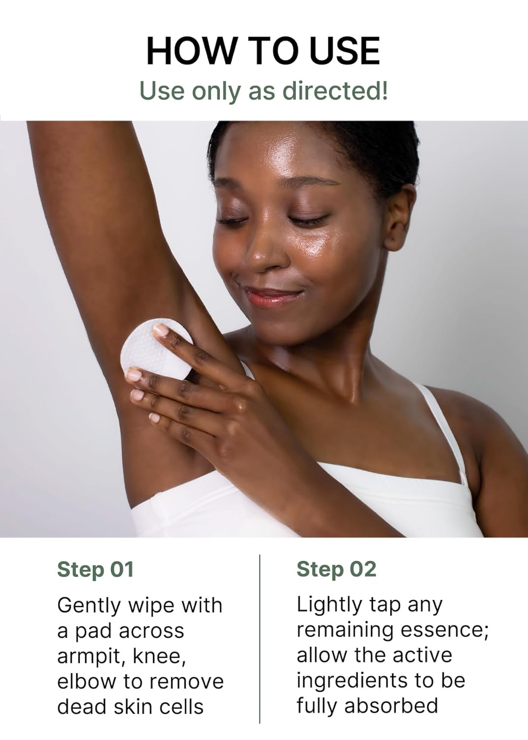 celimax One Step Body Brightening Pad Peeling-Pad Für Körper, Achselhöhlen, Knie & Ellbogen, Mit Grü