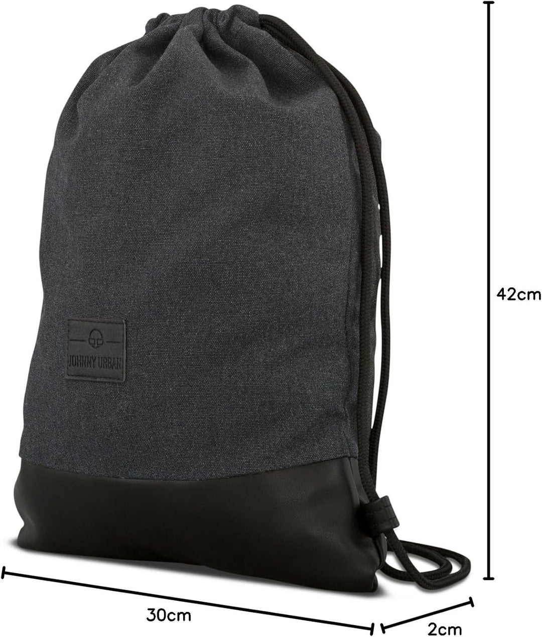 Johnny Urban Turnbeutel Damen &amp; Herren Schwarz - Luke - Beutel Rucksack mit Kordelzug - Baumwoll Can