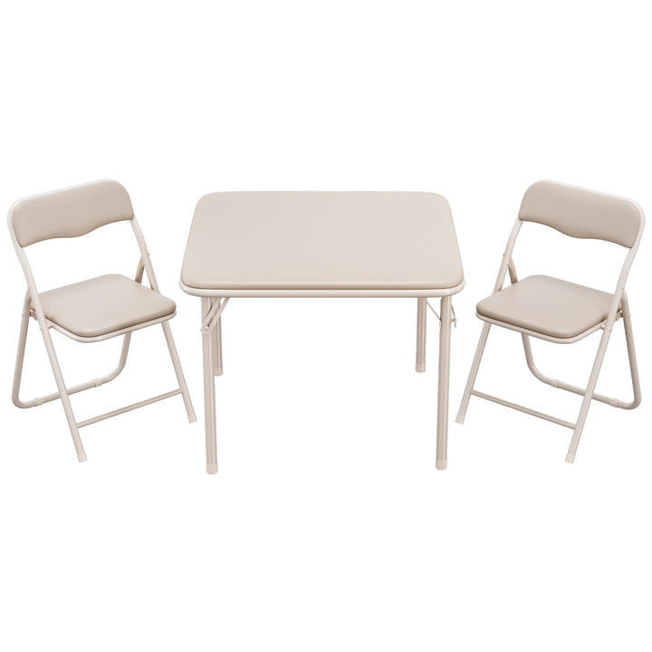 Set aus Tisch und 2 Klappstühlen für Kinder – stabiler Metallrahmen und weiche PU-Kissen – perfekt z