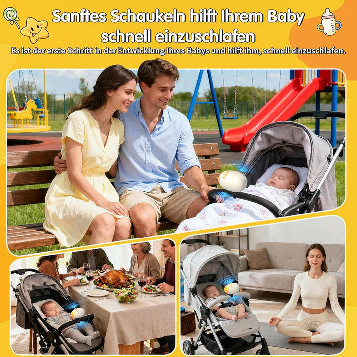 Kinderwagenschaukler, Einschlafhilfe Kinderwagen Schaukler, Ultraleise Schlafhilfe für Baby mit 30/6