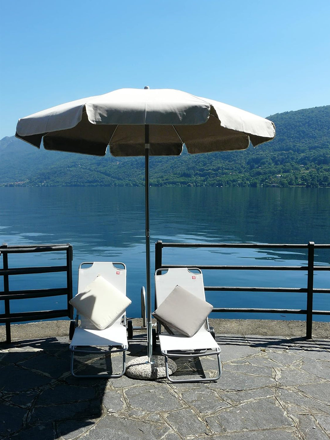 Maffei Art 181 Venezia Sonnenschirm rund Baumwolle Duplex Durchmesser 200 cm Made in Italy ecru, ecr