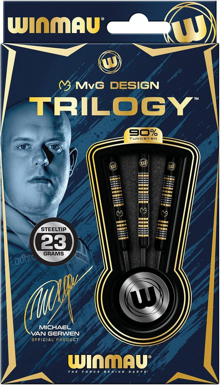 WINMAU Michael Van Gerwen MvG Trilogy 23 Gramm Profi Stahlspitze Wolfram Dartpfeile mit Flüge und St
