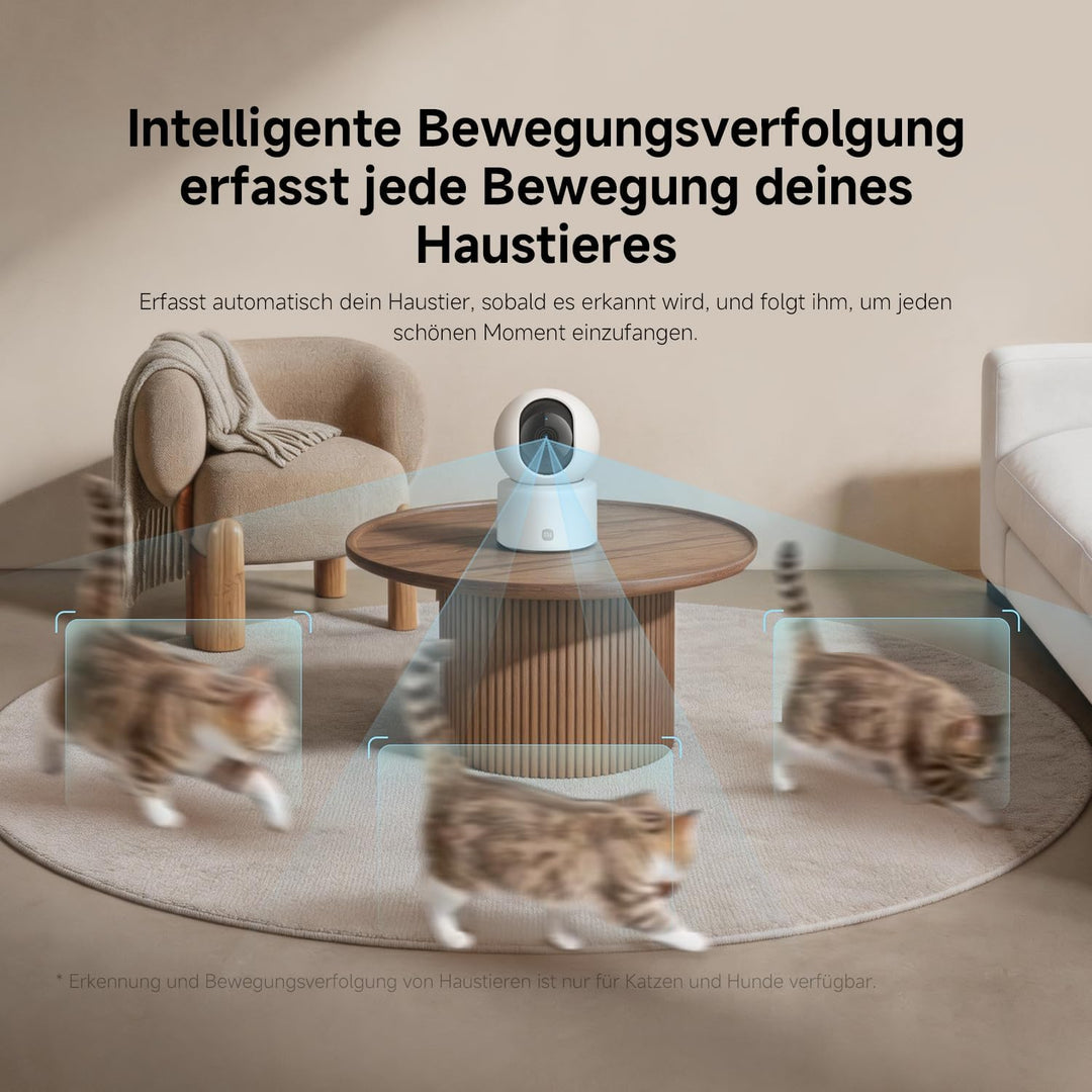 XIAOMI C201 Überwachungskamera Innen 1080p HD, 360° Kamera Überwachung Innen, Personen-/Haustiererke