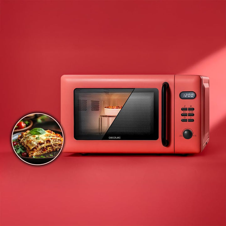 Cecotec Digitale Mikrowelle mit Grill 20L Proclean 5110 Gelb. 700W in 6 Stufen und 800W Grill, Aufta