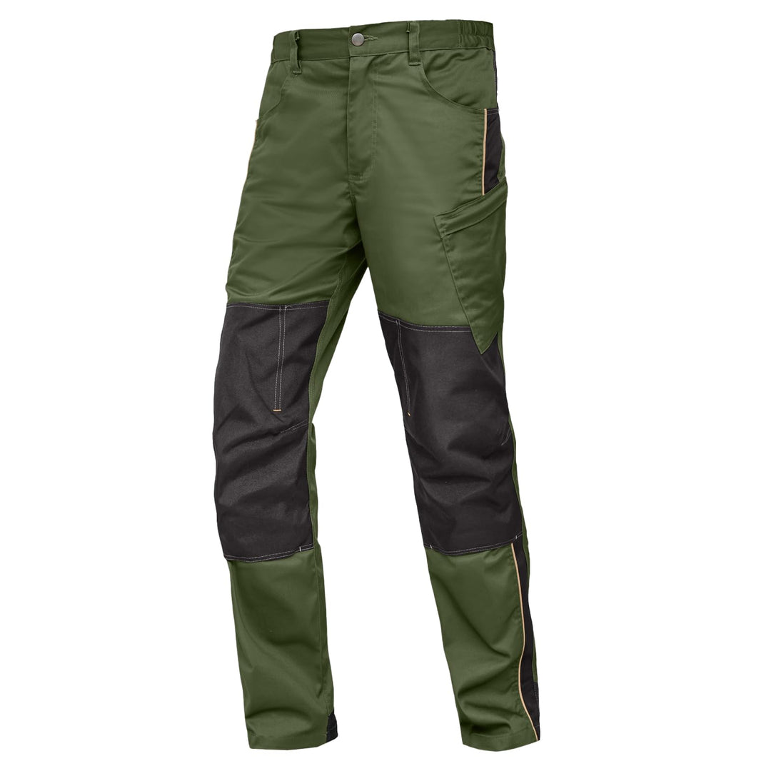 WORK IDEA Herren Stretch-Arbeitshose mit zahlreichen Taschen und Werkzeugtaschen Grün 42, Grün