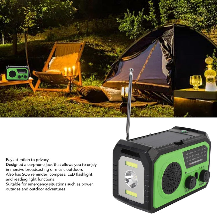 Notfall-Kurbelwetter-Radio mit 16.000 MAh-Akku, 3 Ladeoptionen, Solarradio mit Kompass, Taschenlampe