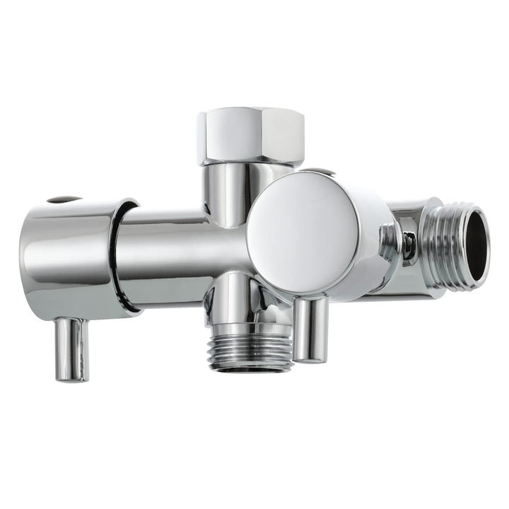 Tecmolog 2 Wege Umschaltventil G 1/2 Messing Absperrventil Dusche T Adapter für Handbrause Chrom, DS