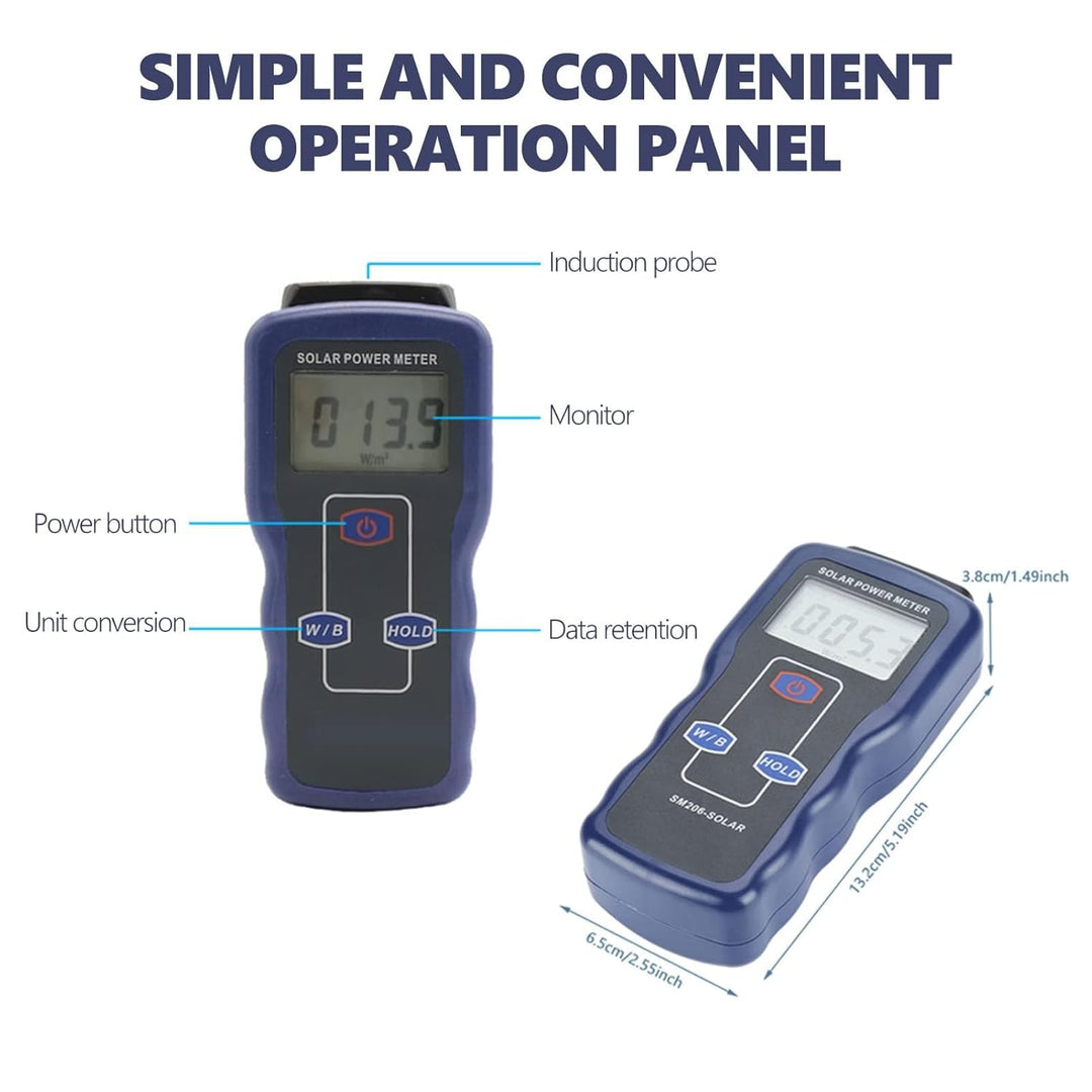 Solar Power Meter SM206 Digital Solar Power Meter Sonnenlichtmessgerät für Strahlungsmessgeräte Sola