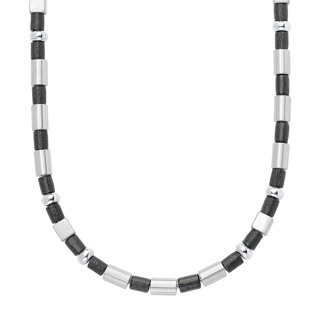 s.Oliver Halskette Edelstahl Herren Halsschmuck, Schwarz, Kommt in Schmuck Geschenk Box, BICOLOR