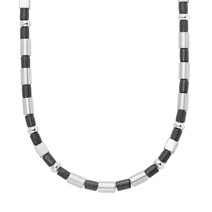 s.Oliver Halskette Edelstahl Herren Halsschmuck, Schwarz, Kommt in Schmuck Geschenk Box, BICOLOR