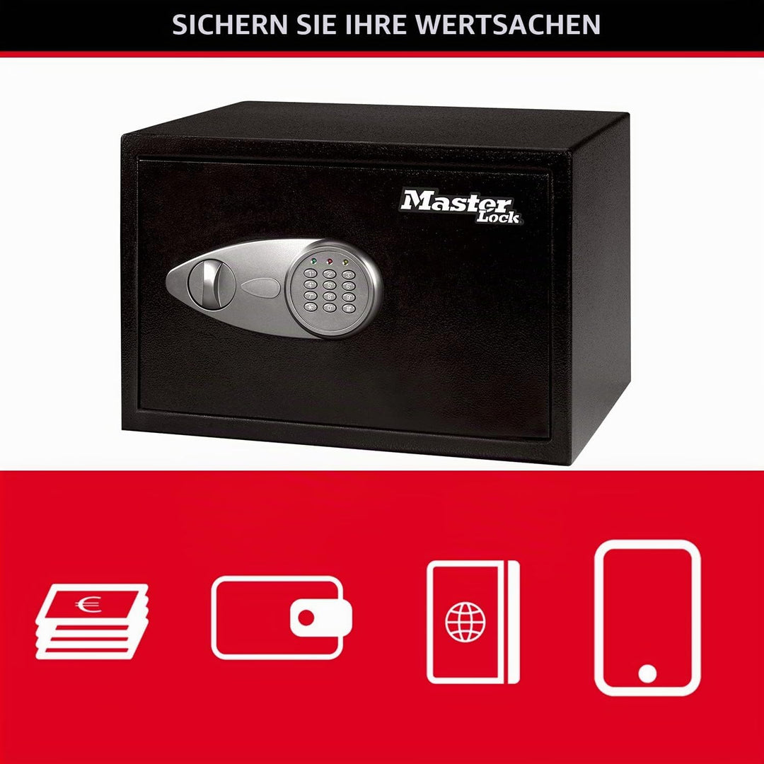 Master Lock Tresor mit Zahlenschloss, elektronische Kombination, 16 L, 22 x 35 x 27 cm Kombinationss