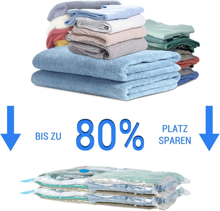 10er Set Vakuumbeutel für Kleidung 70x50cm, PA & PE Material, 80% Platz Sparen Vakuum Kleiderbeutel