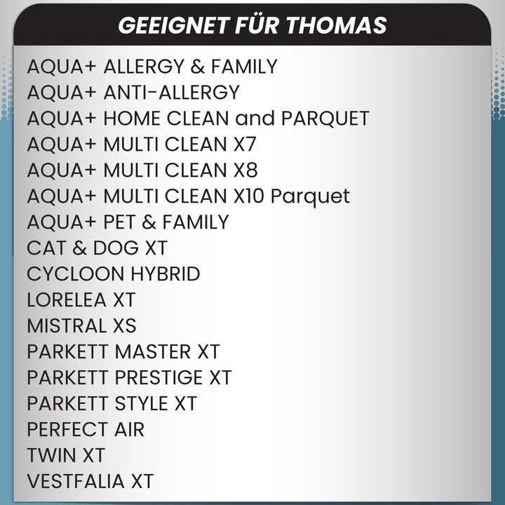 20 Staubsaugerbeutel geeignet für Thomas Staubsauger Pet & Family AQUA+ | Perfect Air | Parkett XT |
