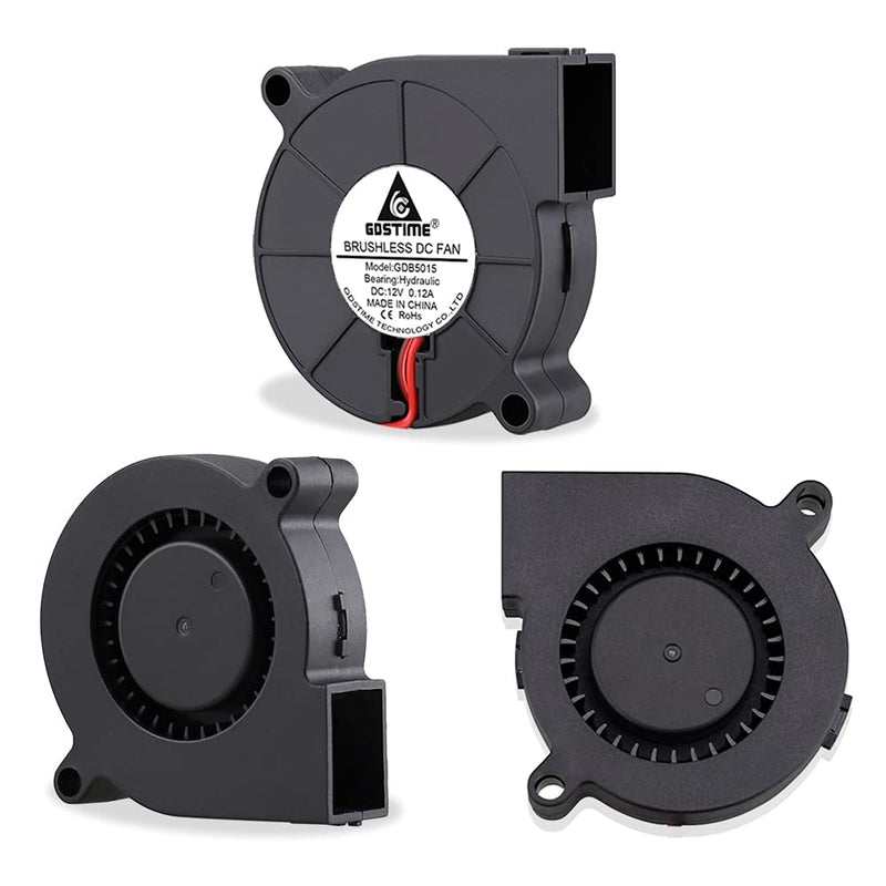 GDSTIME 5015 Gebläse Lüfter 50 x 15mm 12V Turbinen Turbo 50mm Kühlung Ventilator 4500 U/min 5CM Radi