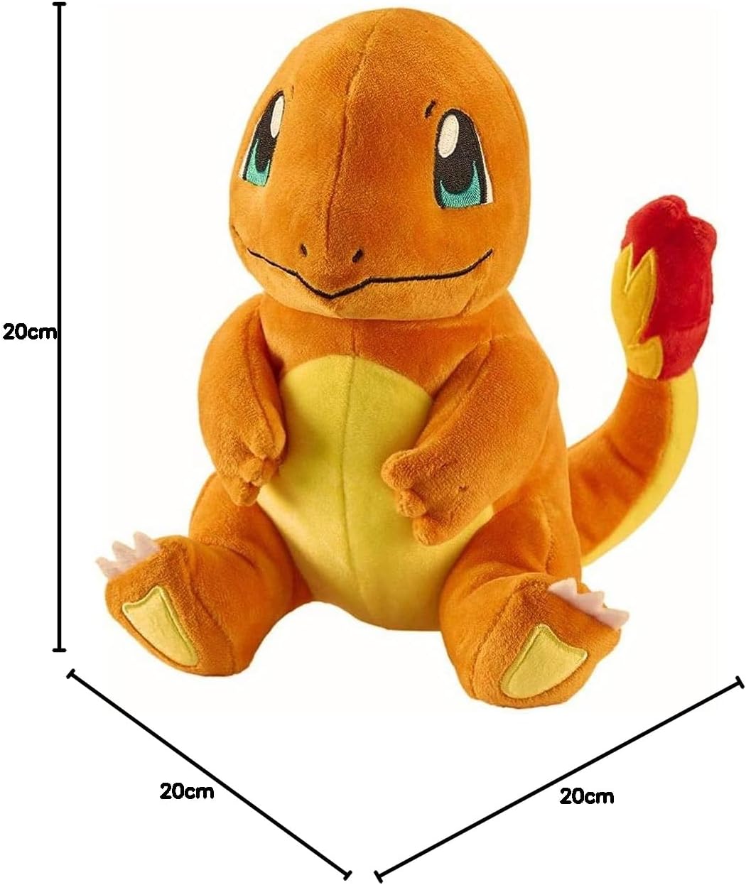 Pokemon Selection Plüschfiguren | 20 cm Plüschtier, Plüsch: sitzend Charmander Sitzend, Charmander S