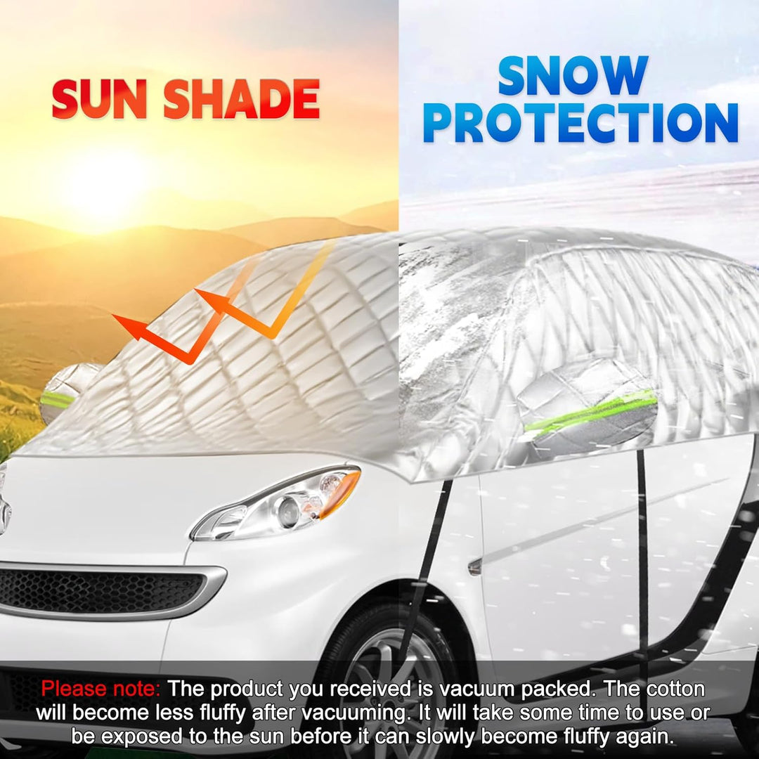 Hagelsichere Autoabdeckung Winter Passend für Smart Fortwo 2006-2025, Auto Halbgarage Abdeckplane Wa