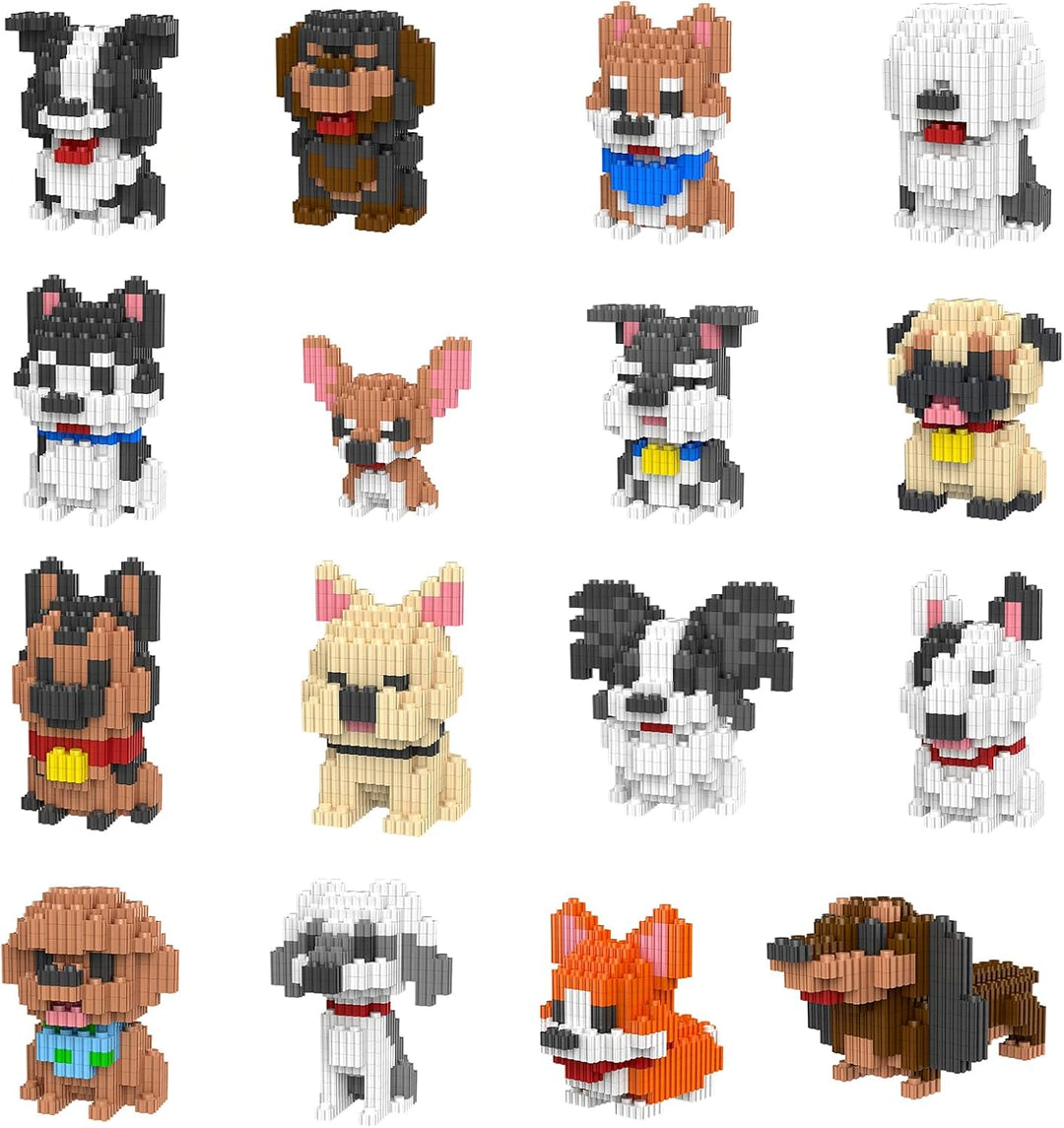 Micro Dog Building Blocks, Haustier Bausteine Sets für Erwachsene und Jungen Mädchen CLJM-01 (Schmet