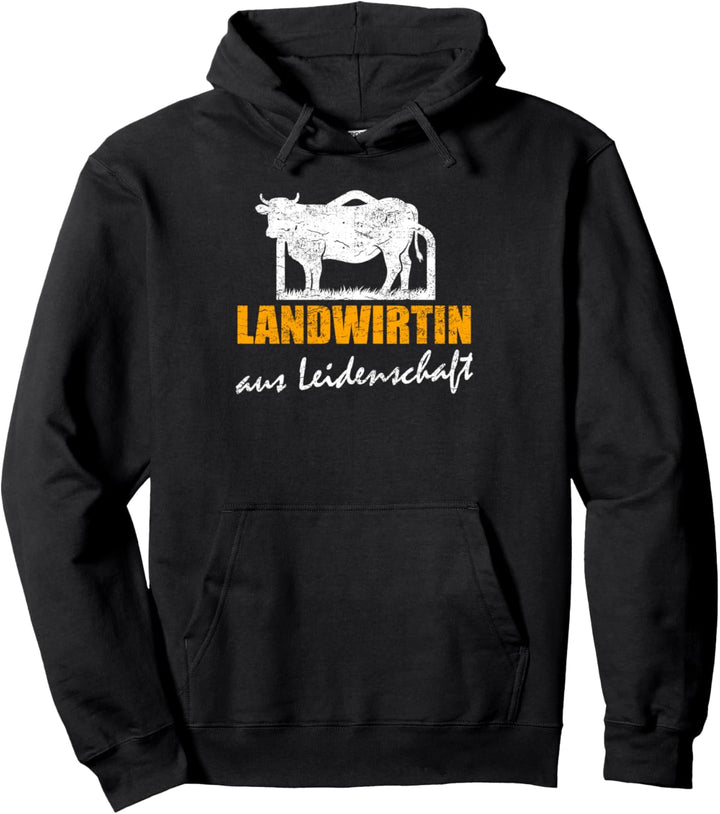 Landwirtin Leidenschaft Bäuerin Bauer Kuh Landwirt Damen Pullover Hoodie