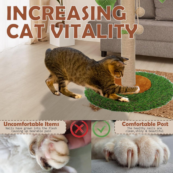 HOMYHANDS Kratzbaum für Indoor-Katzen und Kätzchen, 60 cm hoch, Katzenkratzbaum mit Sisalseil, Palme