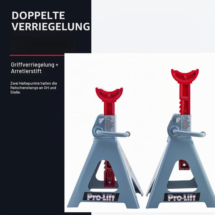 Pro-Lift T-6906D Doppelstift Unterstellbock | Unterstellböcke Kfz - 6 Tonnen, 1 Pack, 18x12 Inch