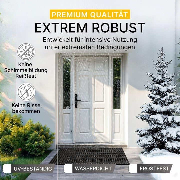 Entrando Gummimatte 50x80 cm - Ringgummimatte 22 mm Höhe mit Wabenstruktur & Drainagefunktion, wette