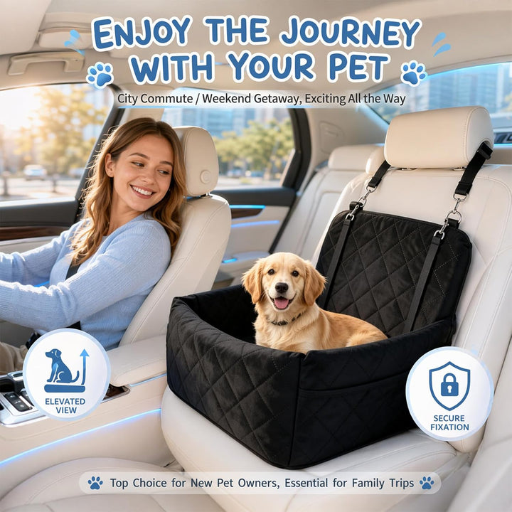 Hunde Autositz, Hundesitz Auto Rückbank, Hundesitz Auto mit Dickem Memory-Schaum, Sicherer Hundesitz