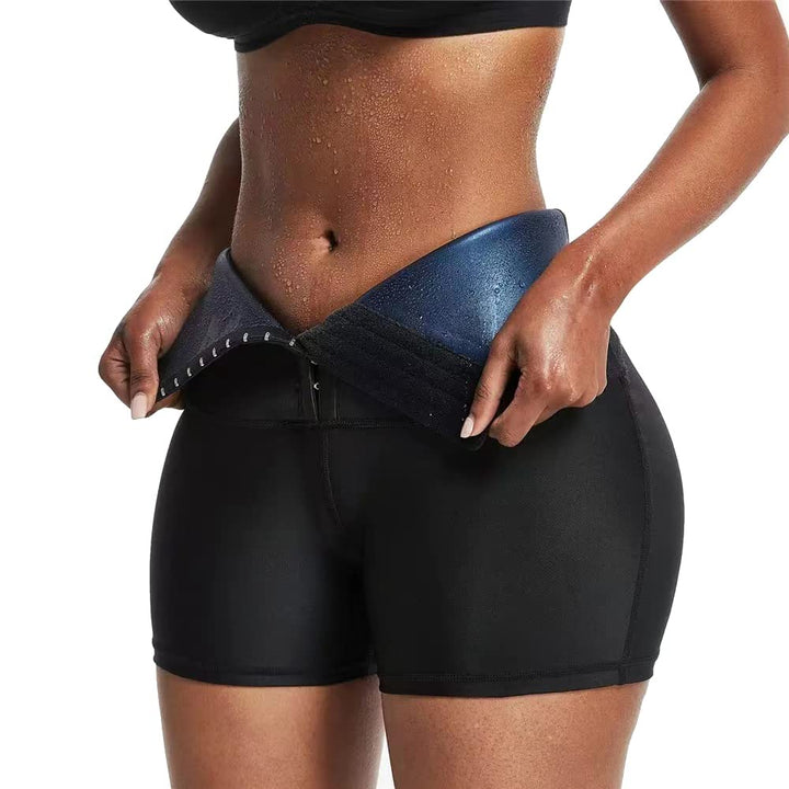 Damen Schwitzhose Zum Kurz Hosen Hohe Taille Sauna Shorts Hot Thermo Sweat Sporthose Verstellbare Sc