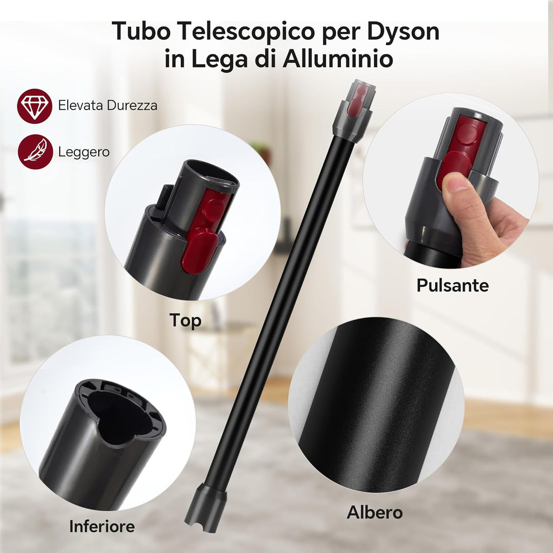 Verlängerungsrohr kompatibel mit Dyson V7 V8 V10 V11 V15 - Ersatz Teleskop-Saugrohr für Dyson, Starr