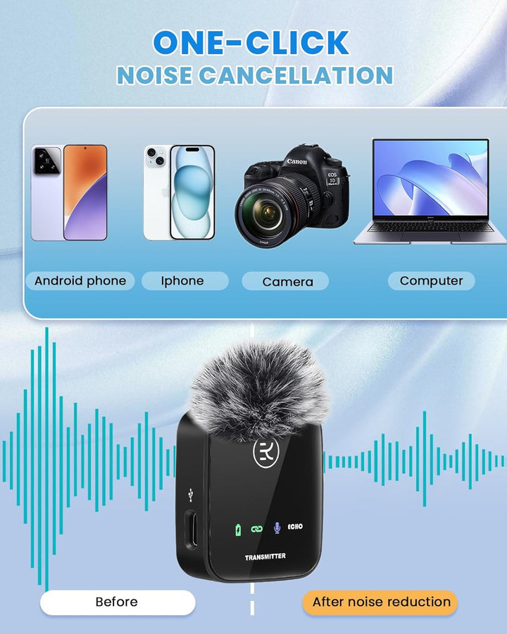 lavalier mikrofon Wireless mit Aufbewahrungsbox, kabelloses Mikrofon für iPhone/Typ-C/Kamera/Laptop,