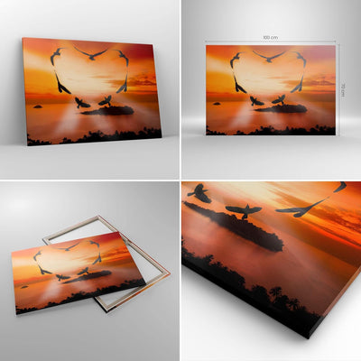 Bilder auf Leinwand 100x70cm Leinwandbild Natur Landschaft Insel Meer Gross Wanddeko Bild Schlafzimm