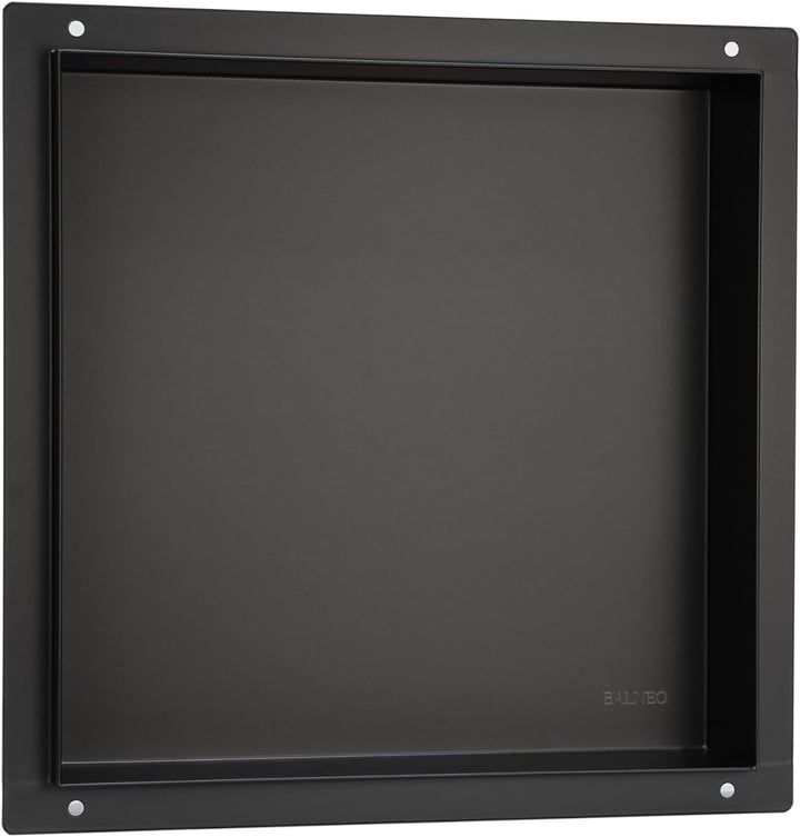 Balneo WALL-Box NO RIM - Schwarz Nische Edelstahl - Schwarz Wandnische Dusche - Wasserdicht - Flexib