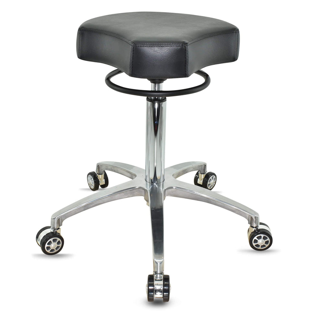Design ergonomischer Rollhocker auf hochwertigen Rollen Schwarz - Höhenverstellbarer von 55 bis 75 c