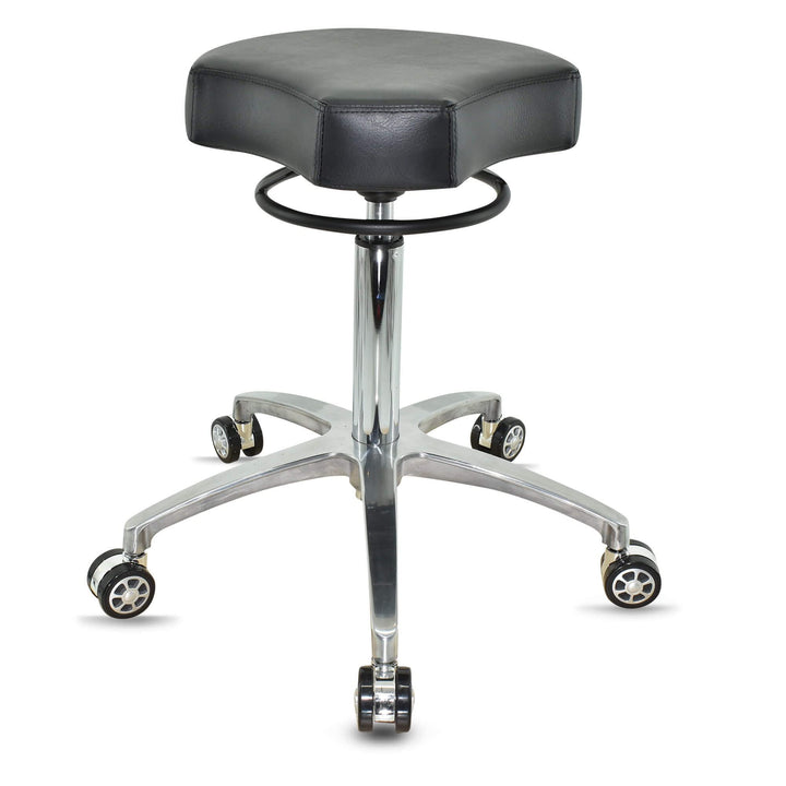 Design ergonomischer Rollhocker auf hochwertigen Rollen Schwarz - Höhenverstellbarer von 55 bis 75 c