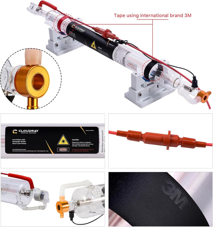 Cloudray CO2 Laser Tube Laserröhre 35W 40W 45W CO2 Glasröhre 720mm Länge & 50mm DM für CO2 Lasergrav